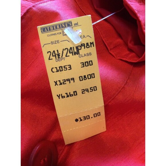 Vintage NWT Maggie Barnes Womens Red Trench Coat Plus Size 24W Removable Liner - Picture 5 of 13